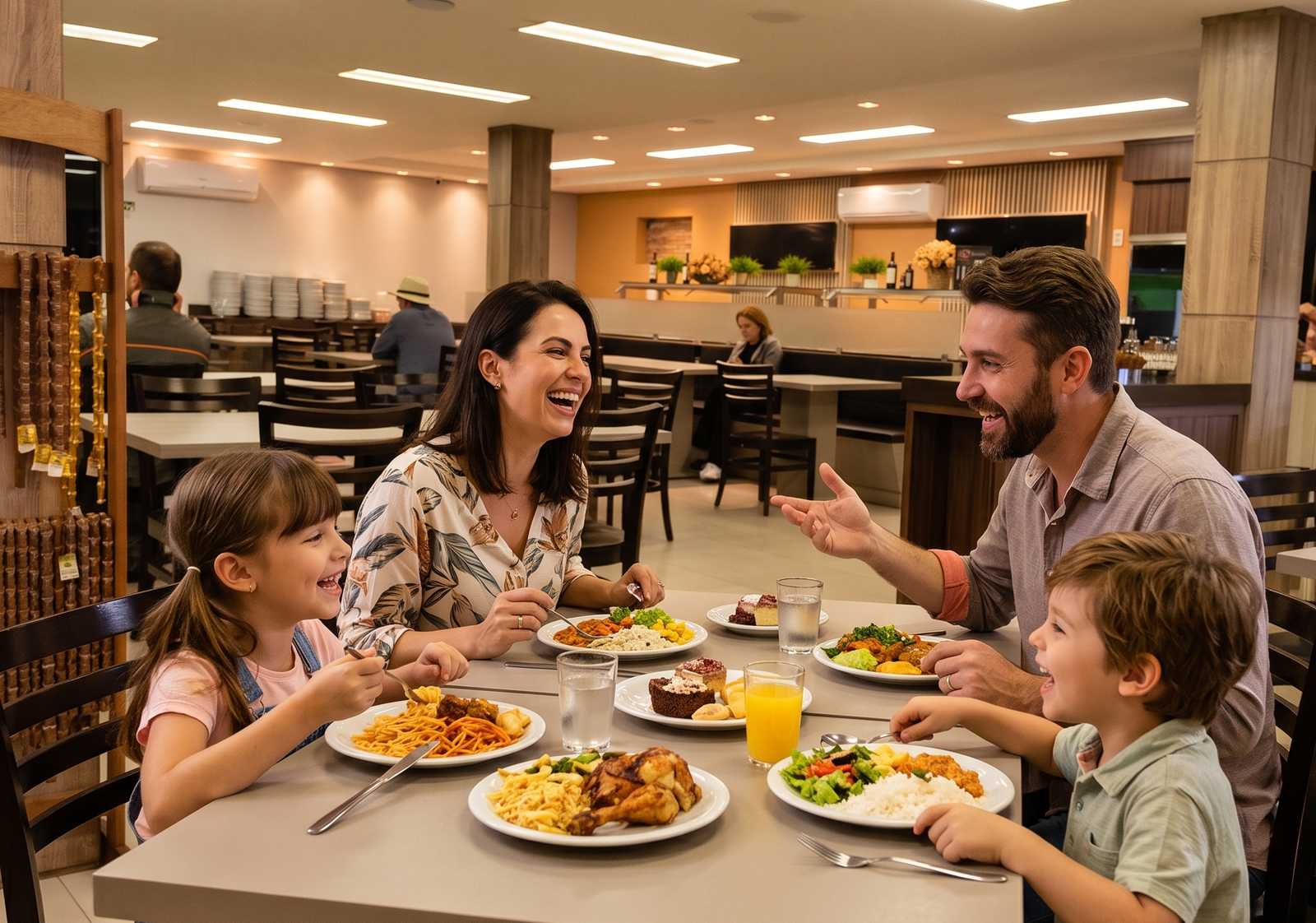 Família no restaurante Maravilha